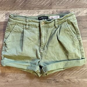 BCBGeneration Olive Green Trouser Shorts | Rolled Cuff Chino Shorts | Size 9/29